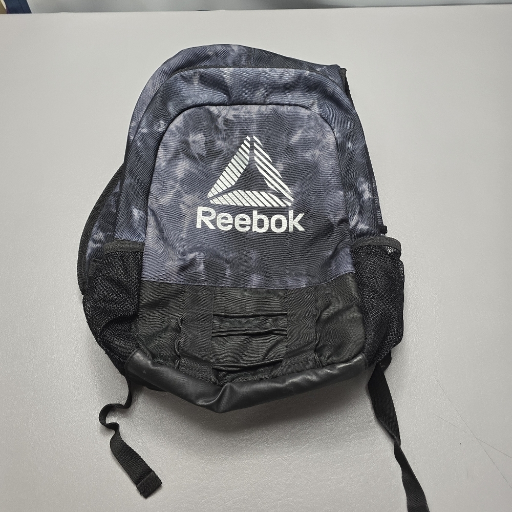 Reebok tie dye blue, gray and black full size backpack with laptop space